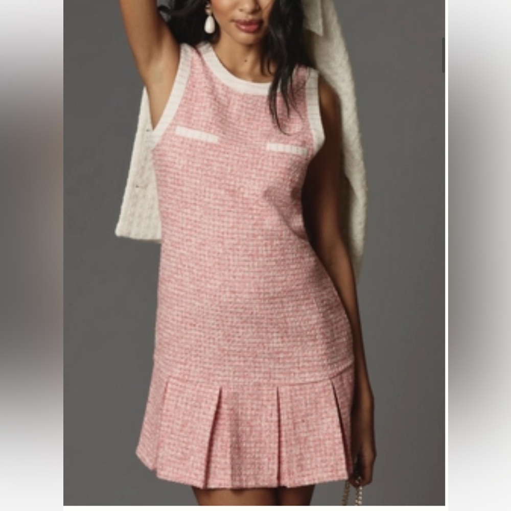 MAEVE SLEEVELESS TWEED PLEATED MINI DRESS - NWT 
Style No.  4130607630031